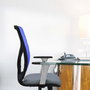 PIQUERAS Y CRESPO Silla de oficina Motilla con mecanismo Sincro/Traslack, Verde petróleo y Azul