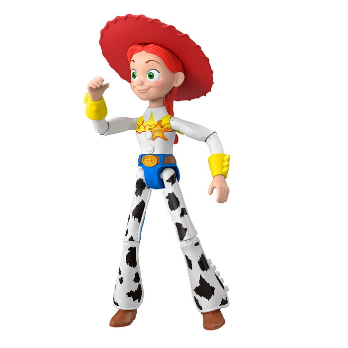 Mattel Figura de Acción Jessie Sheriff Toy Story 4 Disney Pixar - 12 Puntos de Articulación, Sombrero Extraíble - Referencia JKVI6