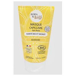 BORN TO BIO Mascarilla Capilar Karité y Monoi 150ml Bio para Cabello Seco y Dañado