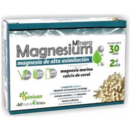 Pinisan Mineraline Magnesium - Suplemento de Magnesio de Alta Asimilación 340 mg - 60 Cápsulas - Apto para Veganos