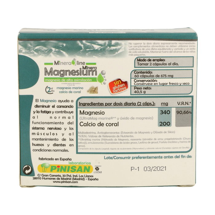 Pinisan Mineraline Magnesium 60 cápsulas vegetales
