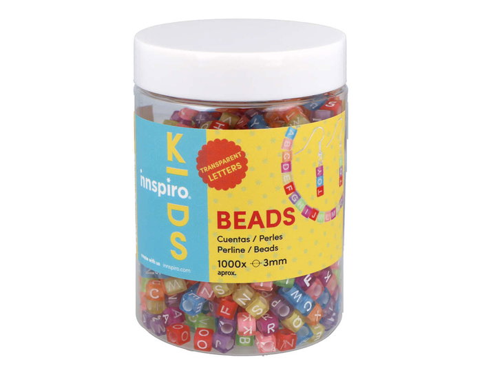 Innspiro Cuentas de plástico cubos letras colores surtidos 6mm 1000u. Innspiro Cuentas de plástico cubos letras colores surtidos 6mm 1000u.