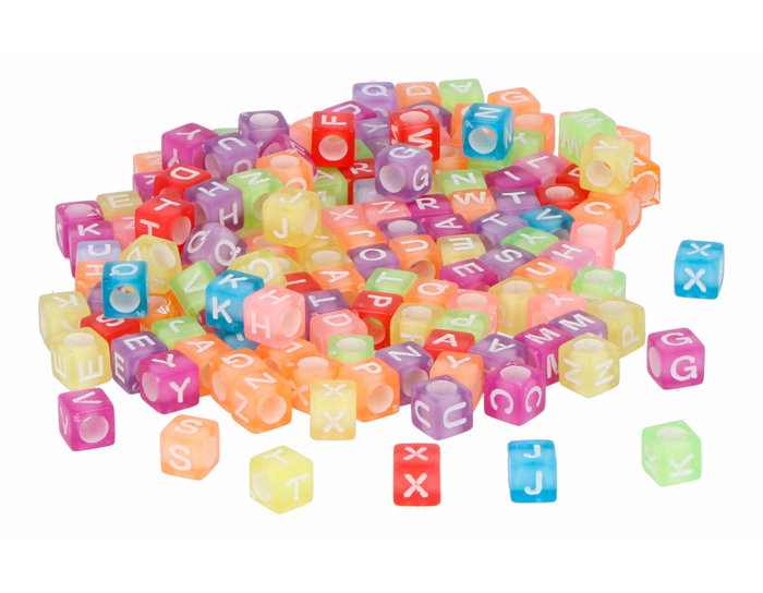 Innspiro Cuentas de plástico cubos letras colores surtidos 6mm 1000u. Innspiro Cuentas de plástico cubos letras colores surtidos 6mm 1000u.