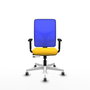 PIQUERAS Y CRESPO Silla de oficina Motilla con mecanismo Sincro/Traslack, Amarillo y Azul