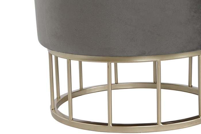DKD Home Decor Reposapiés Glam Gris Oscuro Dorado 38x41x38 cm (2 Unidades)