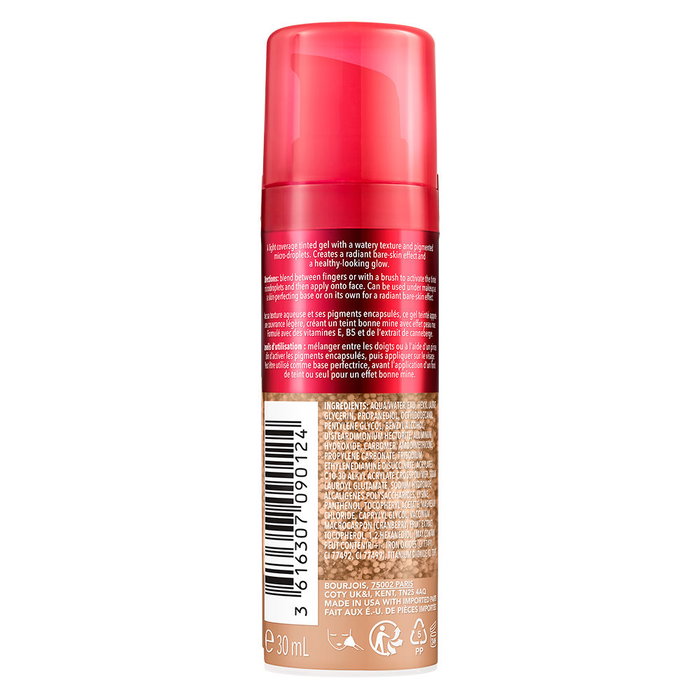 Bourjois Healthy Mix Glow Tint Essence #040-Medium Olive - Base de maquillaje hidratante y luminosa 30 ml con vitaminas E y B5