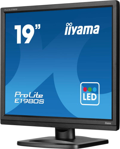 Iiyama ProLite E1980S-B1 Monitor de 19" LED TN 5:4, Resolución 1280 x 1024, 3ms, HDMI, DisplayPort, Altura Ajustable, Negro