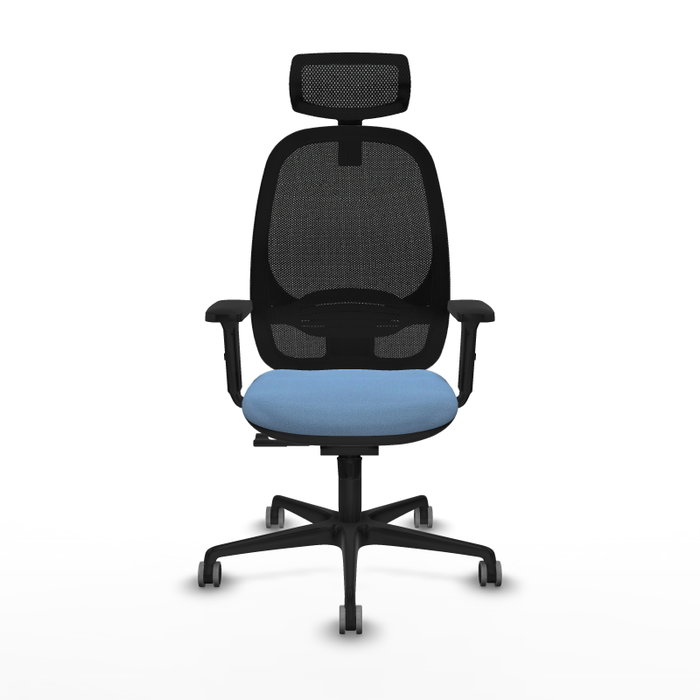 PIQUERAS Y CRESPO Silla de oficina Cilanco con mecanismo Sincro, Azul cielo y Negro