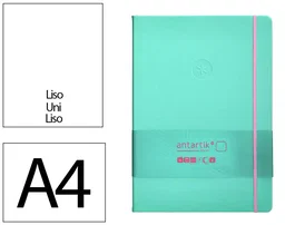Antartik Notes Cuaderno A4 Tapa Dura 100 Hojas Lisas 80 gr Rosa y Turquesa