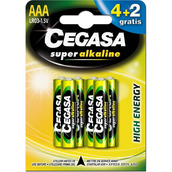 Cegasa Pilas Super Alcalina LR03 Blíster 4+2 Gratis Cegasa Pilas Super Alcalina LR03 Blíster 4+2 Gratis