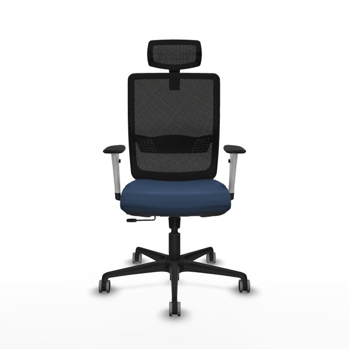 PIQUERAS Y CRESPO Silla de oficina Haches Azul marino y Negro