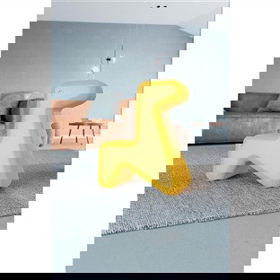 Alessi UNS07 Asiento Jirafa Doraff Amarillo Diseño Ben van Berkel UNStudio Polietileno Juguete