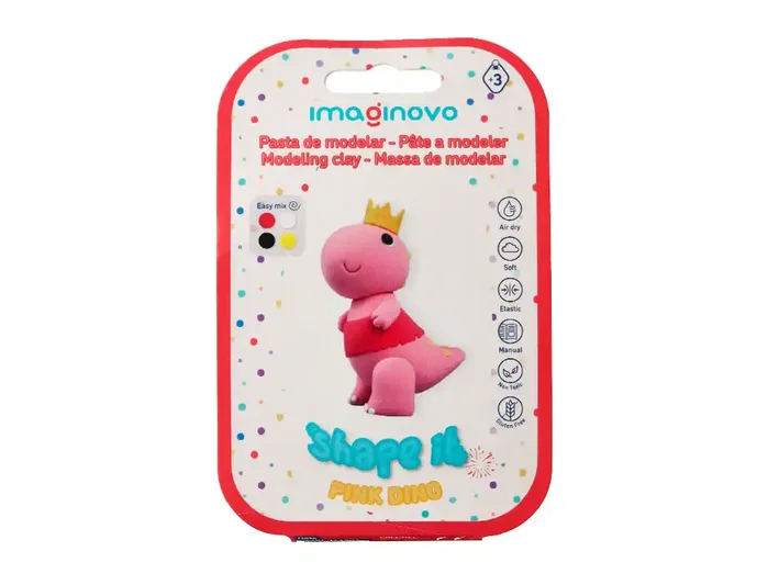 Imaginovo Pasta para modelar set de colores surtidos con instrucciones dinosaurio rosa