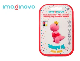 Imaginovo Pasta para modelar set de colores surtidos con instrucciones dinosaurio rosa