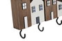 DKD Home Decor Perchero de Pared Casas Paulownia y Metal