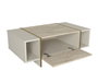 Hanah Home Mesa de Café de Mármol Travertino y Arenisca, Mesa Auxiliar Elegante para Sala de Estar, 103.8x37.3x60 cm