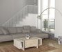 Hanah Home Mesa de Café de Mármol Travertino y Arenisca, Mesa Auxiliar Elegante para Sala de Estar, 103.8x37.3x60 cm