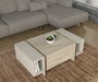 Hanah Home Mesa de Café de Mármol Travertino y Arenisca, Mesa Auxiliar Elegante para Sala de Estar, 103.8x37.3x60 cm