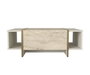 Hanah Home Mesa de Café de Mármol Travertino y Arenisca, Mesa Auxiliar Elegante para Sala de Estar, 103.8x37.3x60 cm