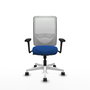 PIQUERAS Y CRESPO Silla de oficina Zulema con mecanismo Sincro, Azul y Blanco