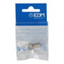 Edm Conector "f" Macho Parabólica Metálico 6,5 mm Acero Inoxidable Cromado Calidad Supra Envasado
