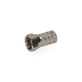 Edm Conector "f" Macho Parabólica Metálico 6,5 mm Acero Inoxidable Cromado Calidad Supra Envasado