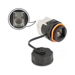 DeLOCK Conector de cable RJ45 hembra a Cat.6A LSA con tapa protectora IP68