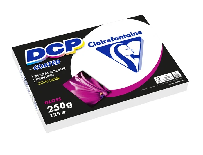 Clairefontaine Papel Fotocopiadora Color DCP Coated Glossy Din A3 250 Gramos Paquete de 125 Hojas