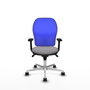 PIQUERAS Y CRESPO Silla de oficina Jorquera con mecanismo Sincro, Gris y Azul