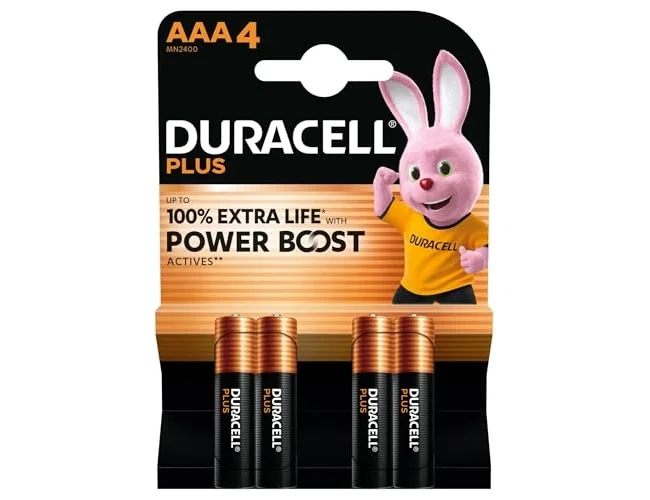 Duracell Plus Power Boost AAA 1,5V, Pack de 4 unidades