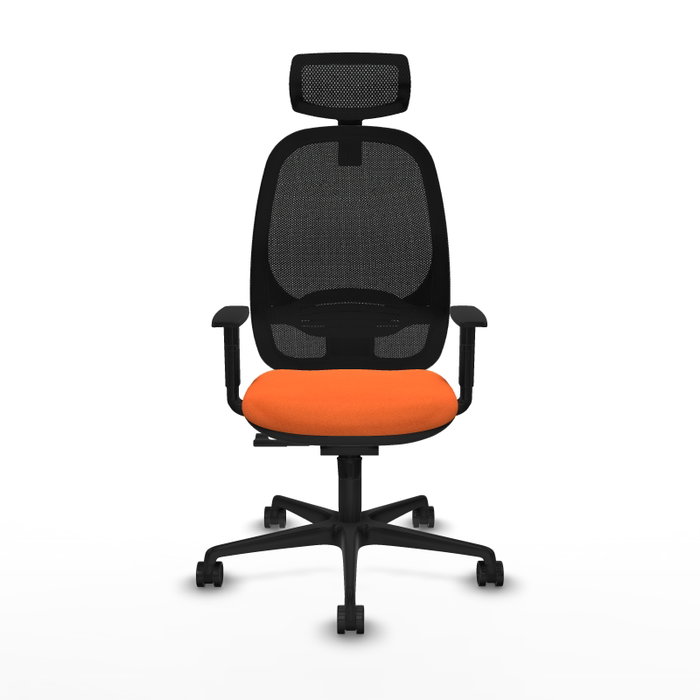 PIQUERAS Y CRESPO Silla de oficina Cilanco con mecanismo Sincro, Naranja y Negro