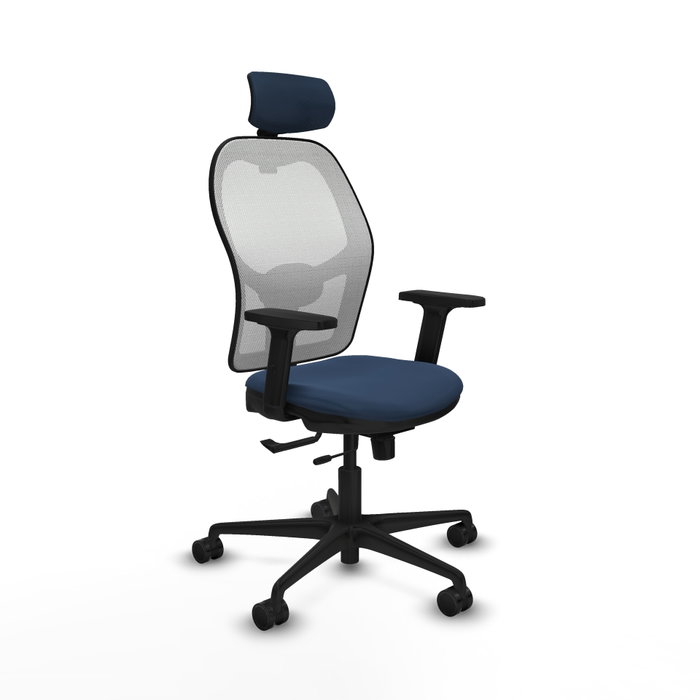 PIQUERAS Y CRESPO Silla de oficina Jorquera con mecanismo Sincro/Traslack, Azul marino y Blanco PIQUERAS Y CRESPO Silla de oficina Jorquera con mecanismo Sincro/Traslack, Azul marino y Blanco