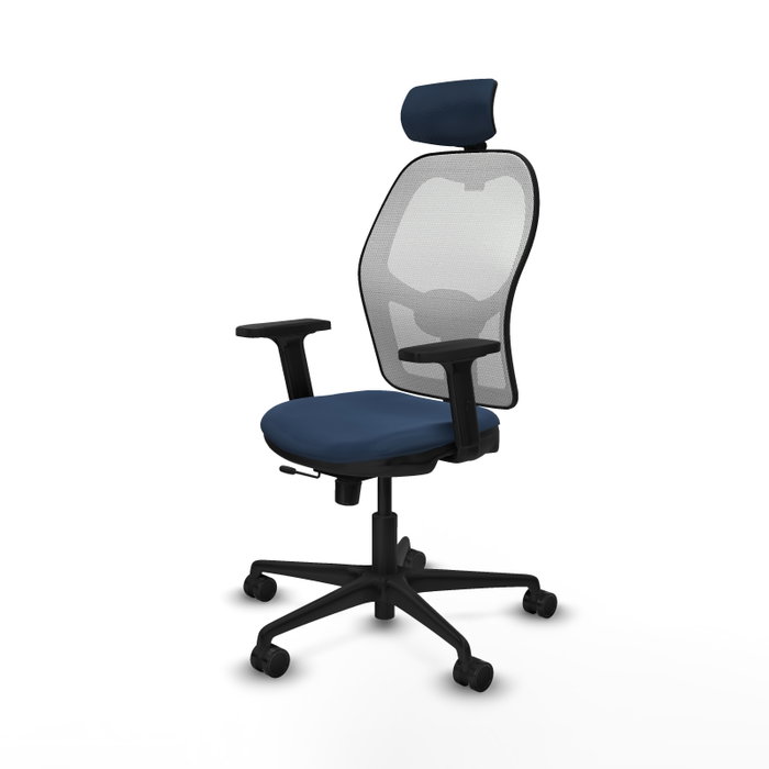 PIQUERAS Y CRESPO Silla de oficina Jorquera con mecanismo Sincro/Traslack, Azul marino y Blanco PIQUERAS Y CRESPO Silla de oficina Jorquera con mecanismo Sincro/Traslack, Azul marino y Blanco