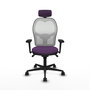 PIQUERAS Y CRESPO Silla de oficina Jorquera con mecanismo Sincro, Morado y Blanco