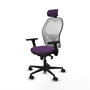 PIQUERAS Y CRESPO Silla de oficina Jorquera con mecanismo Sincro, Morado y Blanco