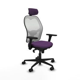 PIQUERAS Y CRESPO Silla de oficina Jorquera con mecanismo Sincro, Morado y Blanco