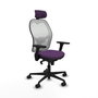 PIQUERAS Y CRESPO Silla de oficina Jorquera con mecanismo Sincro, Morado y Blanco