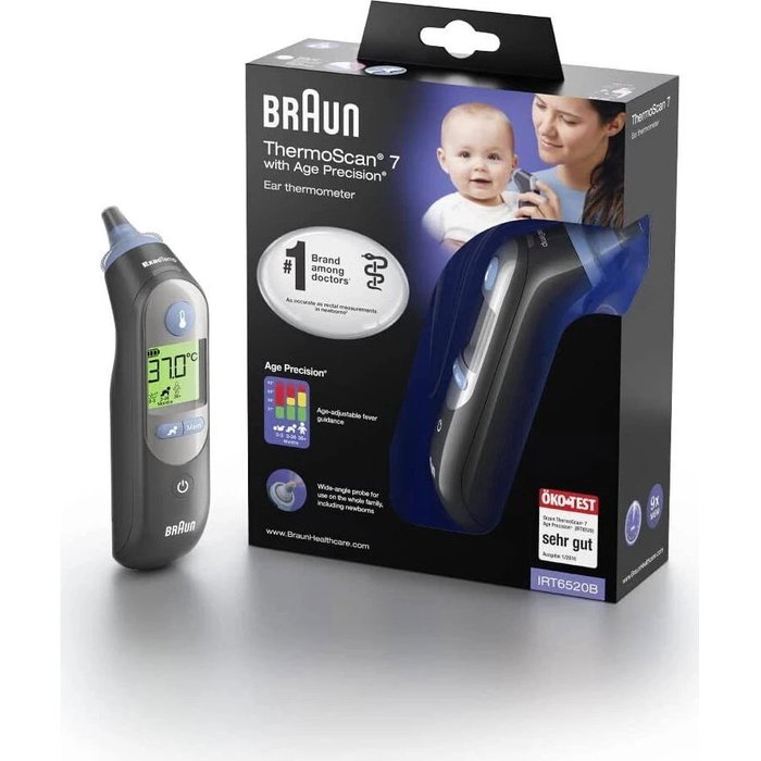 Braun Termómetro Clínico ThermoScan 7 IRT 6520 / IRT6520B Negro Braun Termómetro Clínico ThermoScan 7 IRT 6520 / IRT6520B Negro