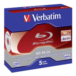 Verbatim BD-RE Blu-Ray 50GB 2x Speed, Pack de 5 unidades