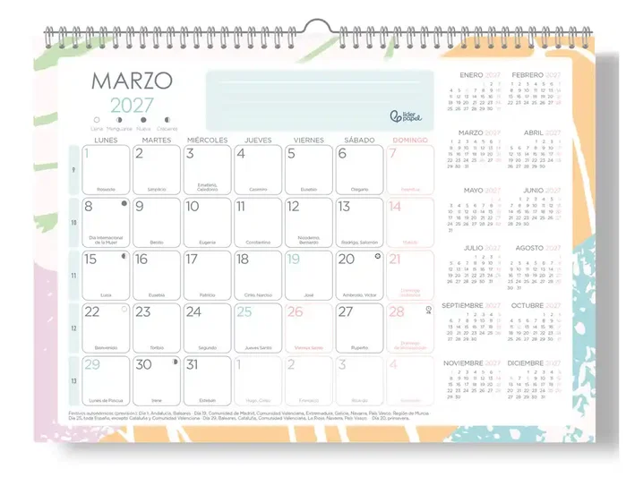 Liderpapel Calendario 2027 Expositor Podio 112 Unidades Diseños Surtidos Liderpapel Calendario 2027 Expositor Podio 112 Unidades Diseños Surtidos