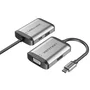 Vention TFAHB Adaptador Gráfico USB-C a HDMI VGA con Hub USB-A y PD, Cable 15 cm, Color Gris