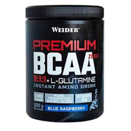 WEIDER Bcaa+L-Glutamina Blueraspberry 500Gr Recuperador Muscular Zero Azúcares Vegano