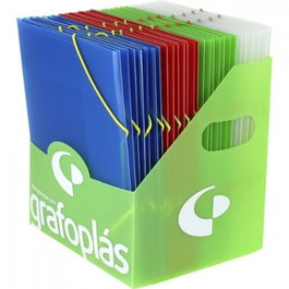GRAFOPLAS Paquete de 28 Carpetas A5 con Solapas y Gomas Surtidas