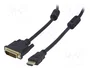 AKYGA Cable DVI-D (24+1) a HDMI 1.4, 1,8m, negro