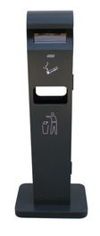 PROBBAX - AT-0262-DGRY - Cenicero de suelo para exterior con papelera - 40,3 x 26,2 x 104,1 cm - Cenicero 2L y papelera 8L - Gris oscuro