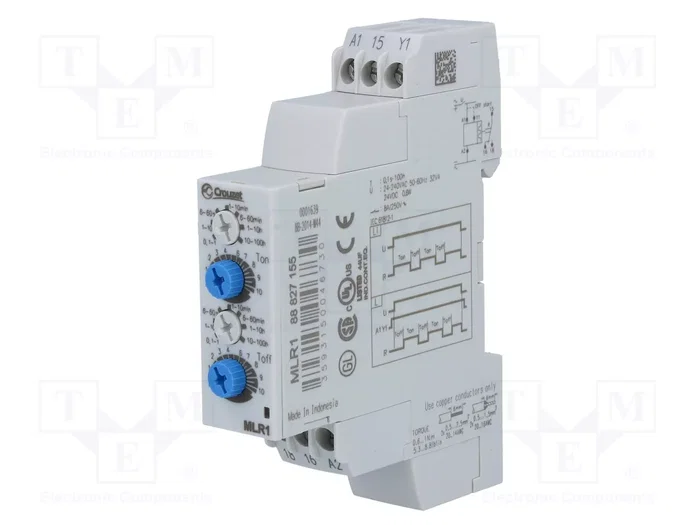 CROUZET MLR1 Relé de tiempo SPDT 250VAC/8A 24-240VAC CROUZET MLR1 Relé de tiempo SPDT 250VAC/8A 24-240VAC
