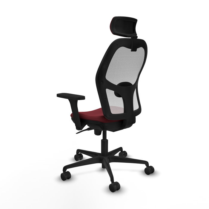 PIQUERAS Y CRESPO Silla de oficina Jorquera con mecanismo Sincro, Granate y Blanco PIQUERAS Y CRESPO Silla de oficina Jorquera con mecanismo Sincro, Granate y Blanco