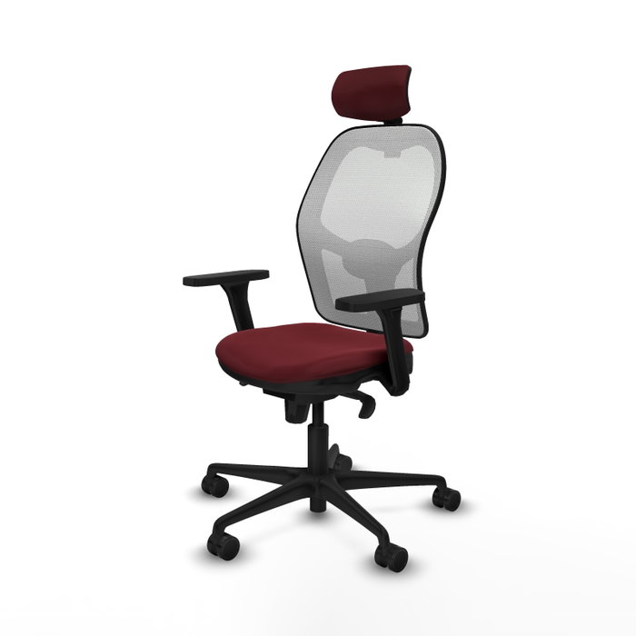 PIQUERAS Y CRESPO Silla de oficina Jorquera con mecanismo Sincro, Granate y Blanco PIQUERAS Y CRESPO Silla de oficina Jorquera con mecanismo Sincro, Granate y Blanco