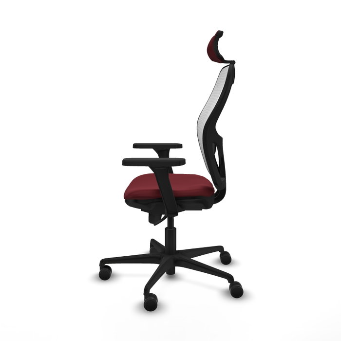PIQUERAS Y CRESPO Silla de oficina Jorquera con mecanismo Sincro, Granate y Blanco PIQUERAS Y CRESPO Silla de oficina Jorquera con mecanismo Sincro, Granate y Blanco