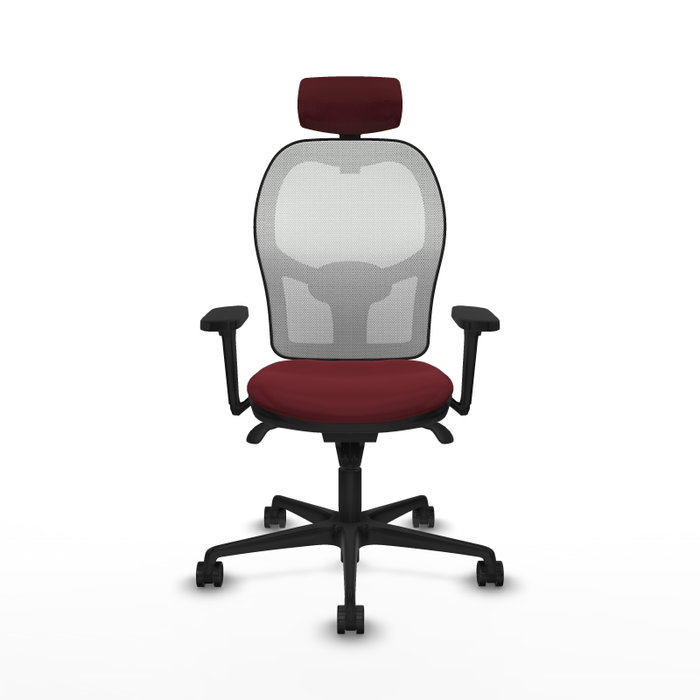 PIQUERAS Y CRESPO Silla de oficina Jorquera con mecanismo Sincro, Granate y Blanco PIQUERAS Y CRESPO Silla de oficina Jorquera con mecanismo Sincro, Granate y Blanco